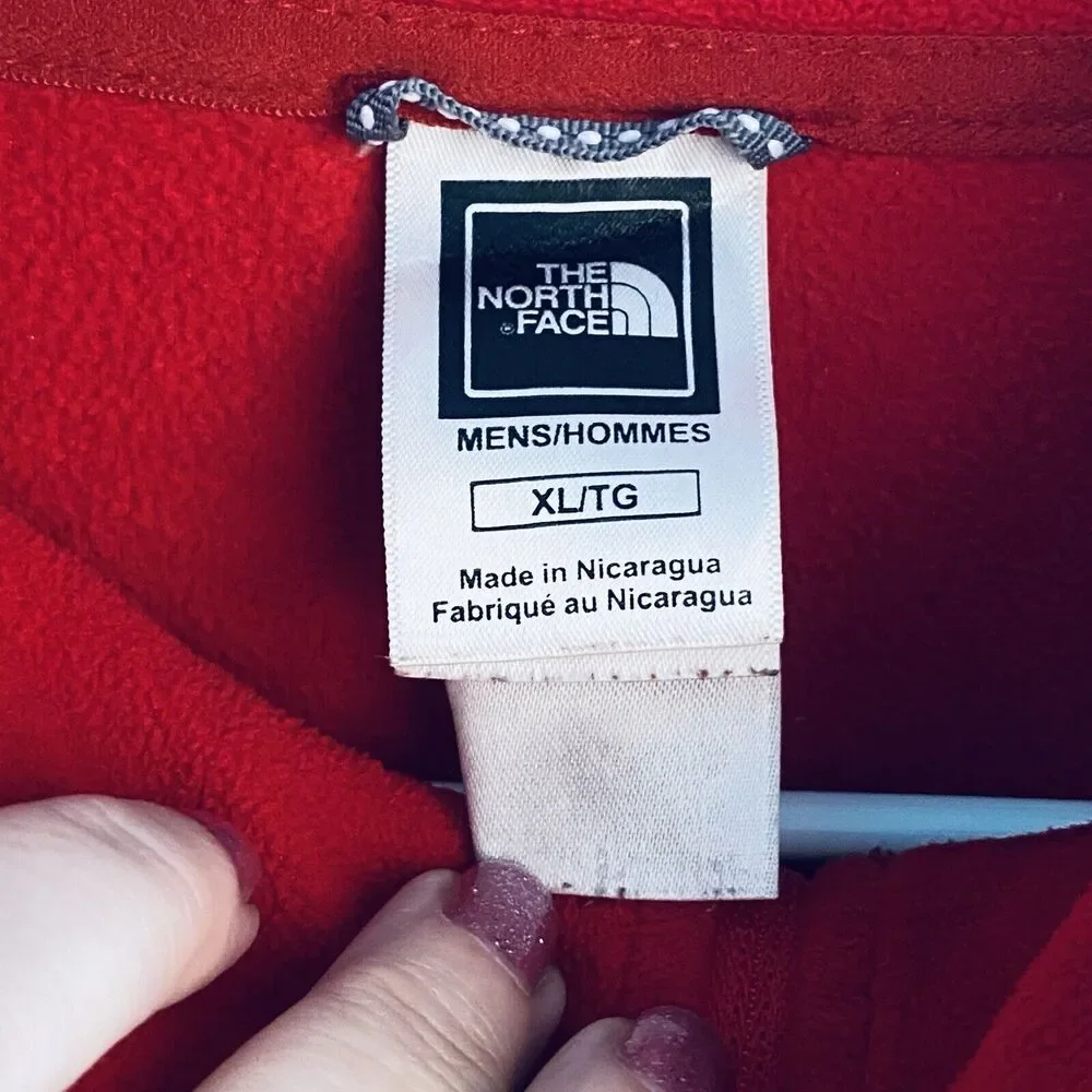 The North Face Jacket Mens Size Extra Large TKA 100 1/4 Zip Pullover Red Top